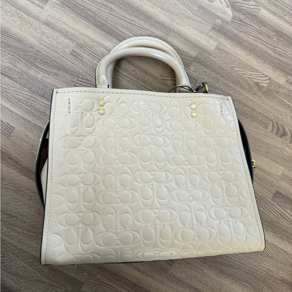 Coach Embossed Tan Leather Rogue Shoulder Bag - Picture 5 of 6